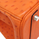 エルメス HERMES バーキン 30 タンジェリン オーストリッチ ハンドバッグ シルバー金具