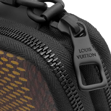 ルイヴィトン Louis Vuitton ダブルフォンポーチ N40377 ダミエジャイアント レザー ダミエエベヌジャイアントキャンバス ショルダーバッグ ブラック金具 LVスクエアード コレクション NIGO カメ