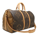 ルイヴィトン LOUIS VUITTON キーポル バンドリエール50 M44739 モノグラムジャイアントリバース レザー モノグラムジャイアントリバースキャンバス ボストンバッグ ゴールド金具 茶