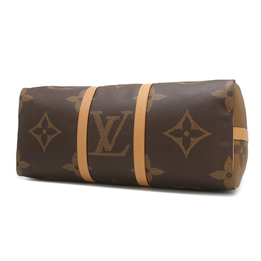 ルイヴィトン LOUIS VUITTON キーポル バンドリエール50 M44739 モノグラムジャイアントリバース レザー モノグラムジャイアントリバースキャンバス ボストンバッグ ゴールド金具 茶