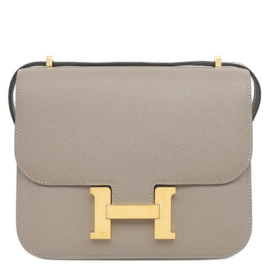 エルメス HERMES コンスタンス3 ミニ グリアスファルト×ジョーヌアンブル ヴォーエプソン ショルダーバッグ ゴールド金具 【PO品】