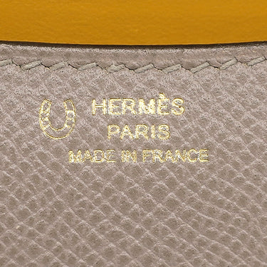 エルメス HERMES コンスタンス3 ミニ グリアスファルト×ジョーヌアンブル ヴォーエプソン ショルダーバッグ ゴールド金具 【PO品】