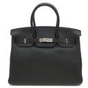 エルメス HERMES バーキン35 ブラック トゴ ハンドバッグ シルバー金具 黒