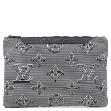 ルイヴィトン Louis Vuitton ポシェット リバーシブル M68777 ブラック系×レインボー ナイロン レザー セカンドバッグ マットブラック金具 クラッチ ポーチ