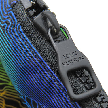 ルイヴィトン Louis Vuitton ポシェット リバーシブル M68777 ブラック系×レインボー ナイロン レザー セカンドバッグ マットブラック金具 クラッチ ポーチ