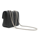 グッチ GUCCI デコ ミニ チェーンショルダー 741457 ブラック レザー ショルダーバッグ シルバー金具 インターロッキング ゴールド×シルバー キルティング