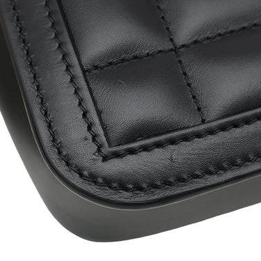グッチ GUCCI デコ ミニ チェーンショルダー 741457 ブラック レザー ショルダーバッグ シルバー金具 インターロッキング ゴールド×シルバー キルティング