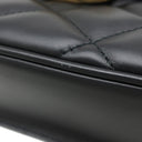 グッチ GUCCI デコ ミニ チェーンショルダー 741457 ブラック レザー ショルダーバッグ シルバー金具 インターロッキング ゴールド×シルバー キルティング