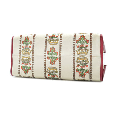 グッチ Gucci GUCCI100 ラージ トート 659980 ナチュラル×レッド×ブルー キャンバス レザー 2WAYバッグ ゴールド金具 100周年記念モデル トートバッグ