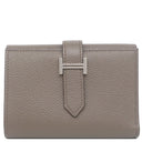 エルメス HERMES ベアン コンビネ エタン ヴォーエプソン 三つ折り財布 シルバー金具 グレージュ
