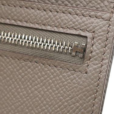 エルメス HERMES ベアン コンビネ エタン ヴォーエプソン 三つ折り財布 シルバー金具 グレージュ