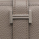エルメス HERMES ベアン コンビネ エタン ヴォーエプソン 三つ折り財布 シルバー金具 グレージュ
