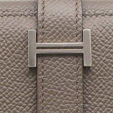 エルメス HERMES ベアン コンビネ エタン ヴォーエプソン 三つ折り財布 シルバー金具 グレージュ