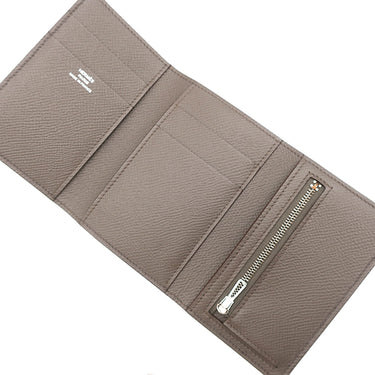 エルメス HERMES ベアン コンビネ エタン ヴォーエプソン 三つ折り財布 シルバー金具 グレージュ