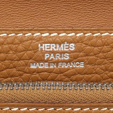 エルメス HERMES ドゴン コンパクト ゴールド トゴ 二つ折り財布 シルバー金具 コンパクトウォレット