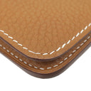 エルメス HERMES ドゴン コンパクト ゴールド トゴ 二つ折り財布 シルバー金具 コンパクトウォレット