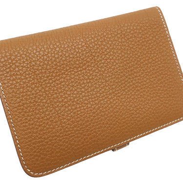 エルメス HERMES ドゴン コンパクト ゴールド トゴ 二つ折り財布 シルバー金具 コンパクトウォレット