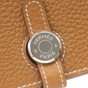 エルメス HERMES ドゴン コンパクト ゴールド トゴ 二つ折り財布 シルバー金具 コンパクトウォレット