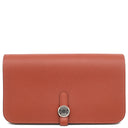エルメス HERMES ドゴンデュオ ドゴンGM ブリック エバーカラー 長財布 シルバー金具 赤茶 ブリック ロングウォレット