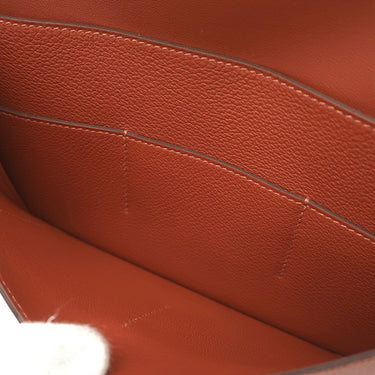 エルメス HERMES ドゴンデュオ ドゴンGM ブリック エバーカラー 長財布 シルバー金具 赤茶 ブリック ロングウォレット