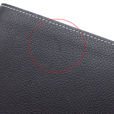 エルメス HERMES Hセリエ コンパクト ブルーニュイ エバーカラー 二つ折り財布 シルバー金具 紺 バイアスH 2025年製