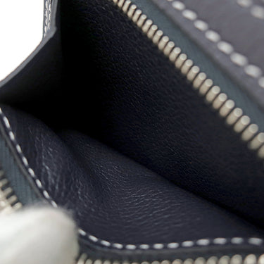エルメス HERMES Hセリエ コンパクト ブルーニュイ エバーカラー 二つ折り財布 シルバー金具 紺 バイアスH 2025年製