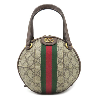 グッチ GUCCI オフィディア ボール型 517350 ベージュ×ブラウン GGスプリームキャンバス レザー 2WAYバッグ ヴィンテージ金具 シェリー ウェブ 茶