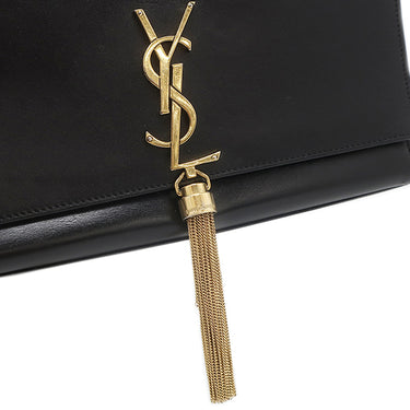サンローラン SAINT LAURENT ケイト タッセル チェーンショルダー ブラック レザー ショルダーバッグ ゴールド金具 モノグラム カサンドラ 黒 肩掛け