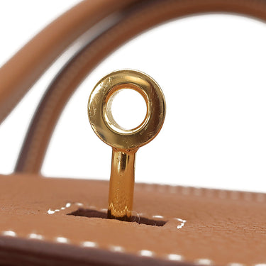 エルメス HERMES バーキン35 ゴールド トゴ ハンドバッグ ゴールド金具 茶