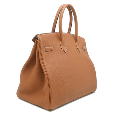 エルメス HERMES バーキン35 ゴールド トゴ ハンドバッグ ゴールド金具 茶