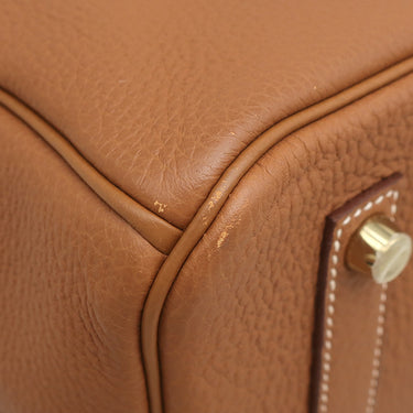エルメス HERMES バーキン35 ゴールド トゴ ハンドバッグ ゴールド金具 茶