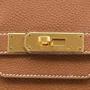 エルメス HERMES バーキン35 ゴールド トゴ ハンドバッグ ゴールド金具 茶