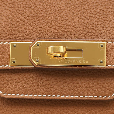 エルメス HERMES バーキン35 ゴールド トゴ ハンドバッグ ゴールド金具 茶