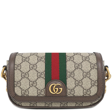 グッチ GUCCI オフィディア ミニバッグ 795466 ベージュ×エボニー GGスプリームキャンバス ショルダーバッグ ヴィンテージ金具 ウェブストライプ