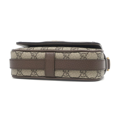グッチ GUCCI オフィディア ミニバッグ 795466 ベージュ×エボニー GGスプリームキャンバス ショルダーバッグ ヴィンテージ金具 ウェブストライプ