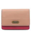 ボッテガヴェネタ Bottega Veneta チェーン ショルダー ベージュピンク×レッド レザー チェーンウォレット ゴールド金具 赤 ミニバッグ 財布