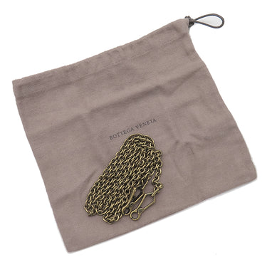 ボッテガヴェネタ Bottega Veneta チェーン ショルダー ベージュピンク×レッド レザー チェーンウォレット ゴールド金具 赤 ミニバッグ 財布