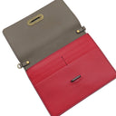 ボッテガヴェネタ Bottega Veneta チェーン ショルダー ベージュピンク×レッド レザー チェーンウォレット ゴールド金具 赤 ミニバッグ 財布