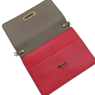 ボッテガヴェネタ Bottega Veneta チェーン ショルダー ベージュピンク×レッド レザー チェーンウォレット ゴールド金具 赤 ミニバッグ 財布