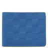 ルイヴィトン LOUIS VUITTON ポルトフォイユ ミュルティプル N63206 ネプテューヌ レザー ダミエアンフィニレザー 二つ折り財布 青 コンパクト 札入れ