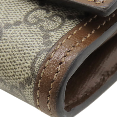 グッチ GUCCI ジャッキー1961 チェーン付き ウォレット 652681 ベージュ×エボニー GGスプリームキャンバス レザー チェーンウォレット ゴールド金具