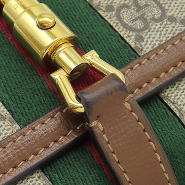 グッチ GUCCI ジャッキー1961 チェーン付き ウォレット 652681 ベージュ×エボニー GGスプリームキャンバス レザー チェーンウォレット ゴールド金具