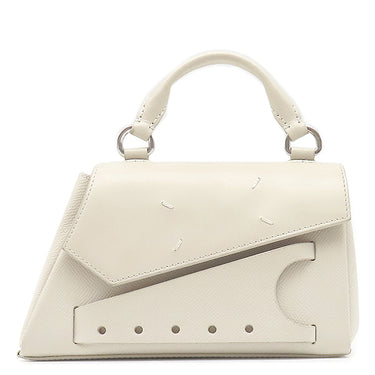 メゾン マルタン マルジェラ MAISON MARTIN MARGIELA スナッチト アシンメトリック マイクロ SB1WD0013 ライトグレー レザー グレイニーレザー 2WAYバッグ シルバー金具 白