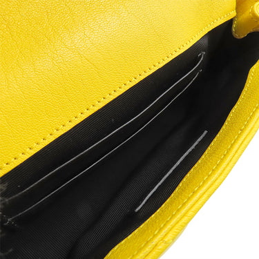 サンローラン Saint Laurent ベイビー チャイ 399289 イエロー レザー ショルダーバッグ シルバー金具 YSLロゴ チェーンバッグ ミニショルダー