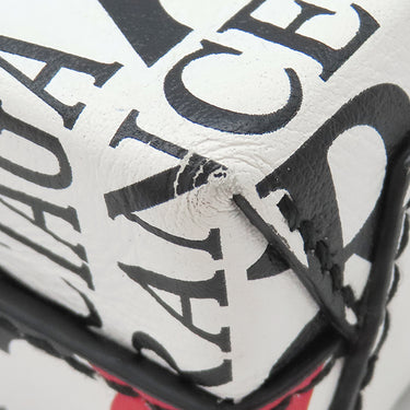 バレンシアガ BALENCIAGA ボンジュールパリ ショッピング フォンホルダー 593826 1BW5N ホワイト×ブラック レザー ショルダーバッグ シルバー金具 白 黒