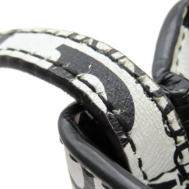 バレンシアガ BALENCIAGA ボンジュールパリ ショッピング フォンホルダー 593826 1BW5N ホワイト×ブラック レザー ショルダーバッグ シルバー金具 白 黒