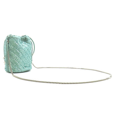 グッチ GUCCI GGマーモント ミニ スパンコール バケット 575163 エメラルド レザー スパンコール ショルダーバッグ ガンメタル金具 ダイアゴナル