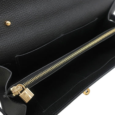 エルメス HERMES ケリーウォレット ロング トゥーゴー ブラック ヴォーエプソン 長財布 ゴールド金具 黒