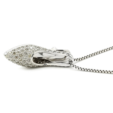 ノンブランド NON BRAND ダイヤモンド 0.47ct 靴モチーフ ペンダント ホワイトゴールド K18WG ダイヤモンド ネックレス ハイヒール 18K 750 WG