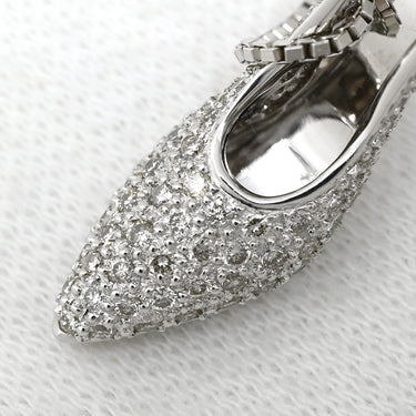 ノンブランド NON BRAND ダイヤモンド 0.47ct 靴モチーフ ペンダント ホワイトゴールド K18WG ダイヤモンド ネックレス ハイヒール 18K 750 WG